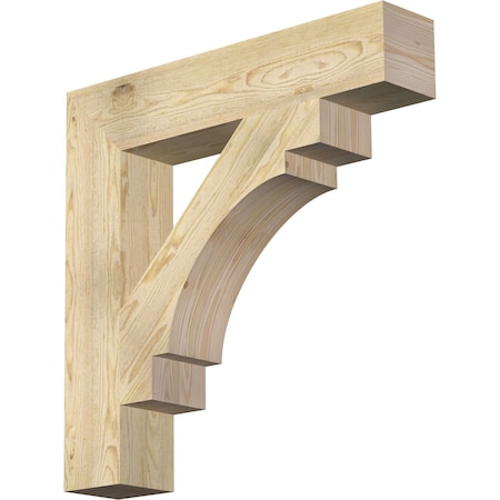 Ekena Millwork Merced Block Rough Sawn Bracket, Douglas Fir, 6"W x 32"D x 32"H BKT06X32X32MRC05RDF
